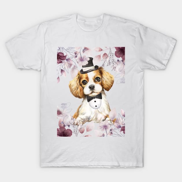 Cavalier King Charles Spaniel wears a suit T-Shirt by Athikan